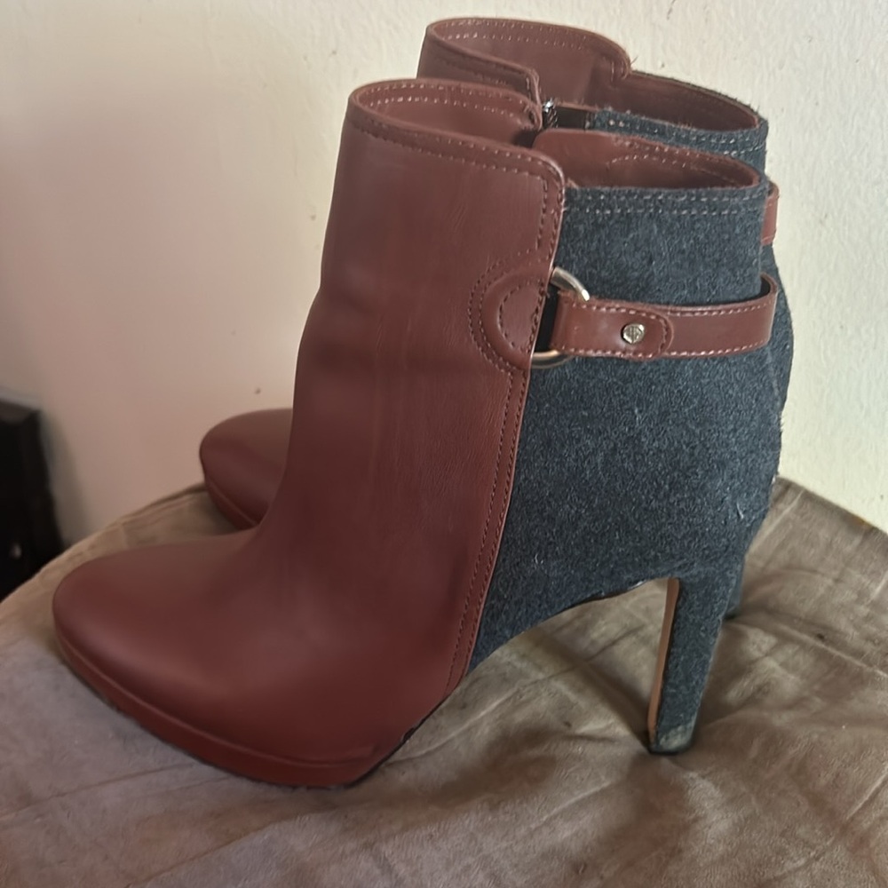 Genuine leather heeled boots
